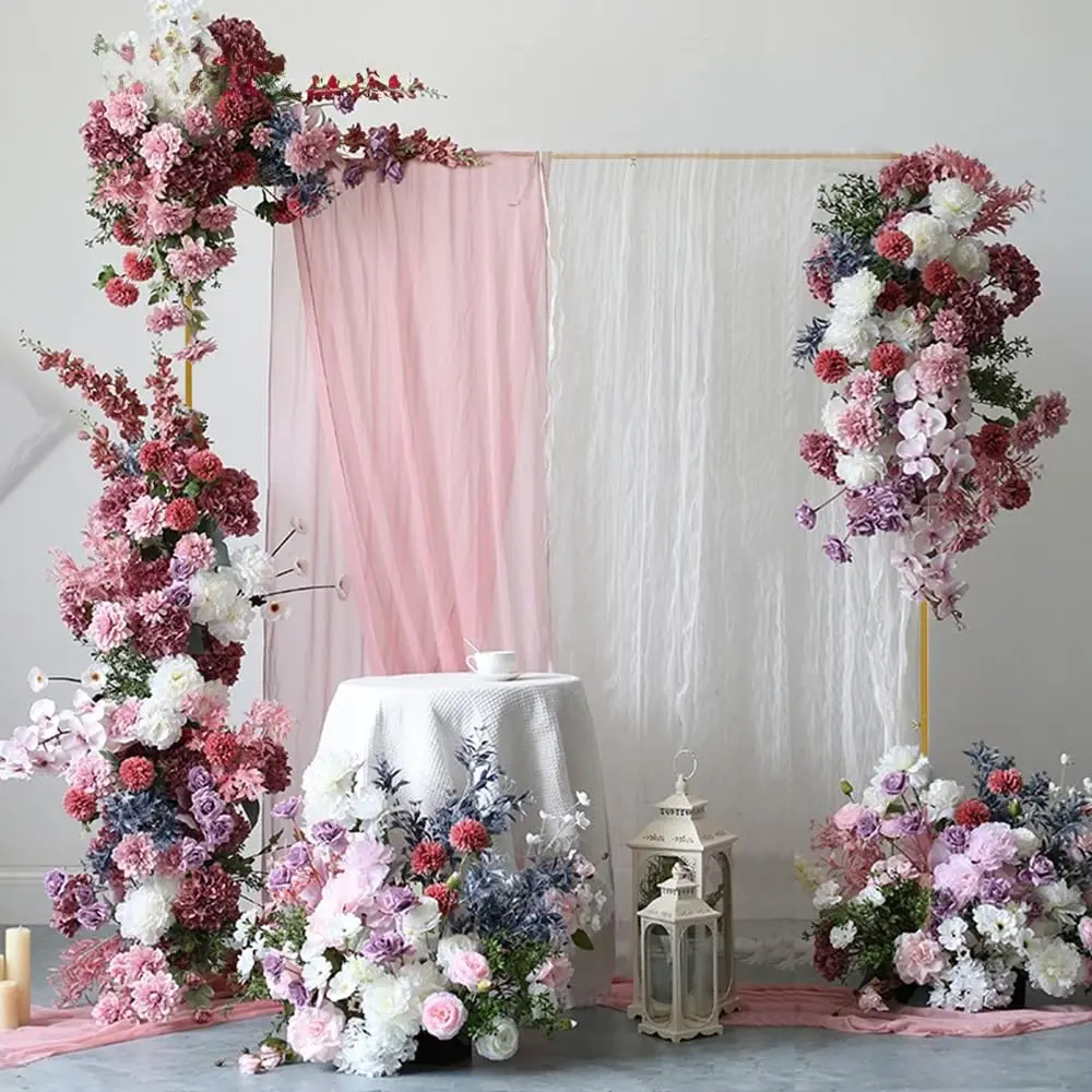 

7,87 футов золотая квадратная свадебная арка, рамка, воздушная шаровая арка, фон-подставка для вечеринки, детского душа, дня рождения, юбилея, украшения