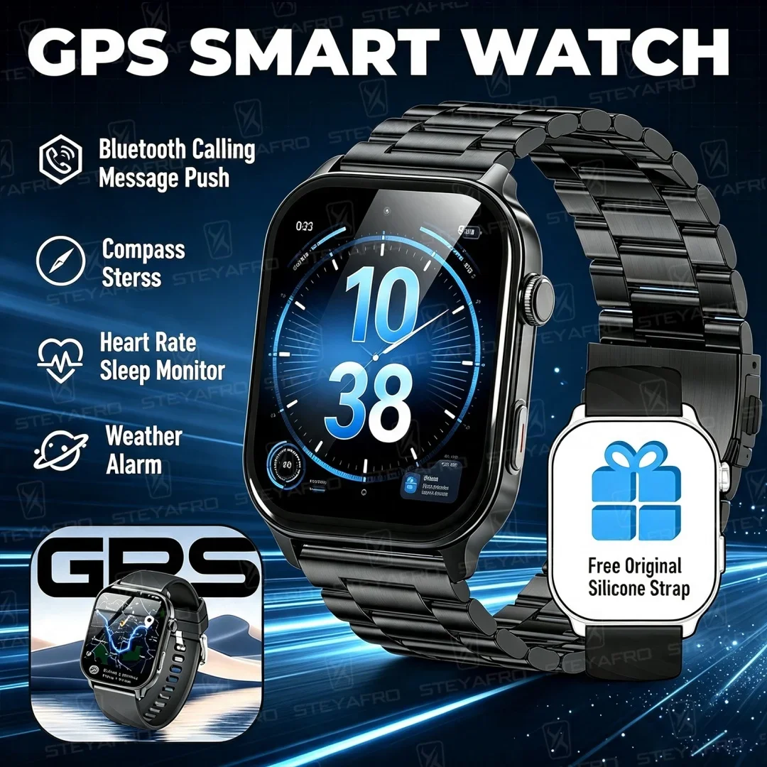 New Smart Watch for Men And Women with Built-in GPS Outdoor Sport Compass 1ATM Waterproof Bluetooth Call GPS Tracker Simple Desi