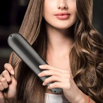 Image Electric Hot Comb 5200mAh Wireless Straight Hair Comb 3 Temp Setting Hair Straightening Brush Anti-Scalding for Hairstyler Salon