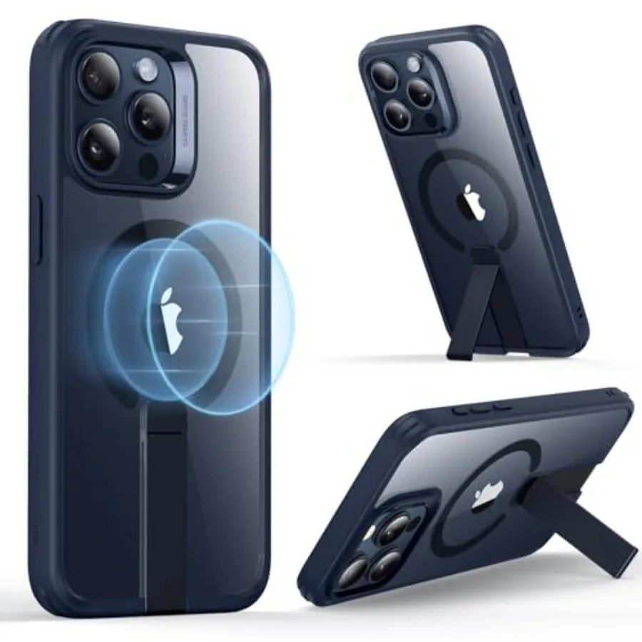 

for iPhone 15 Pro Case with Kickstand, Military-Grade Shockproof Protection, Magnetic Fully Adjustable Flickstand Phone Case, C