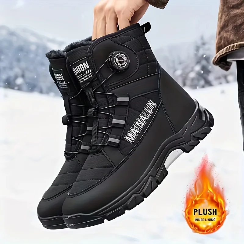 Herren-Schneestiefel, geeignet für den Winter, High-Top-Design, komfortables Futter, stilvolles Obermaterial, ausgezeichnete Wärmeisolierung und Tragekomfort. – Detail 2