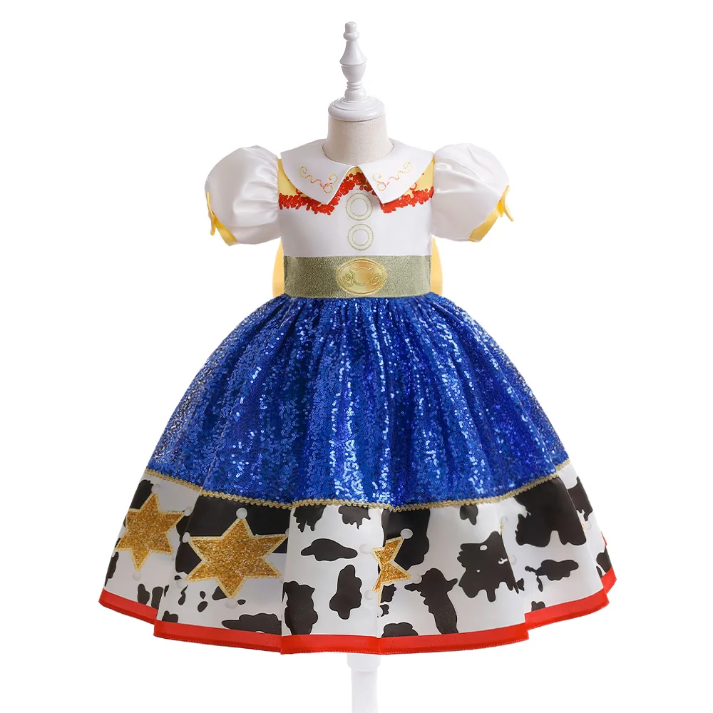 Buzz Lightyear Jessie Cosplay Costume for Girls Cartoon Halloween Christmas Party Dress Toy Story Kids Clothing Birthday Costume