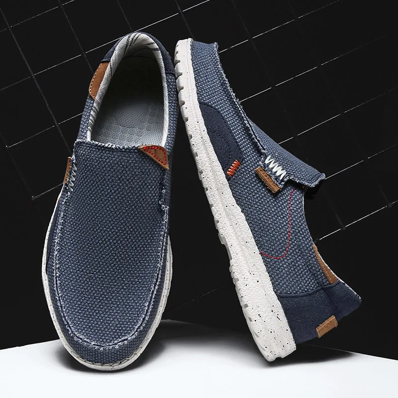 

Summer Denim Canvas Men Breathable Casual Shoes Outdoor Non-Slip Sneakers Comfortable Driving Shoes Men's Loafers Big Size 39-47
