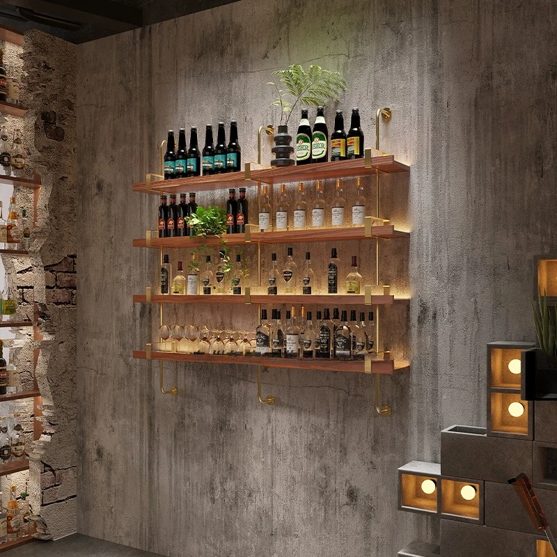 رفوف في الهواء الطلق خزانة بار ويسكي المشروبات الفاخرة غرفة العرض الخمور النبيذ أنيقة تخزين Vetrina Esposizione بار الأثاث