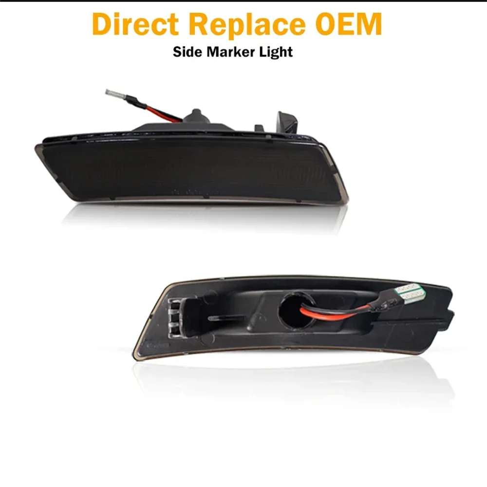 For Volkswagen Tiguan 2018-up & Beetle 2012-2019 Car Front Bumper Side Marker Turn Signal Lights Parking Lights Amber/White LED