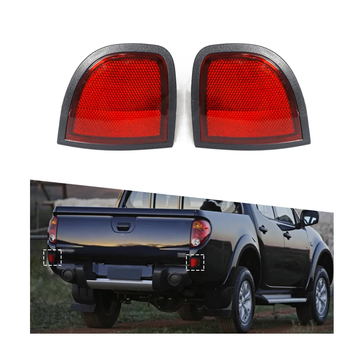 8355A015 Car Left Rear Bumper Fog Light Parking Warning Reflector Taillights Brake Lamp for Mitsubishi L200 2005-2015