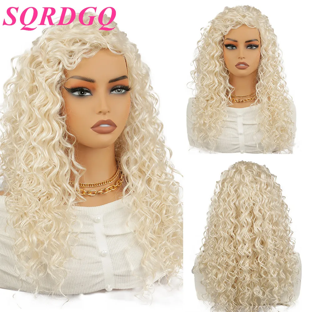 

SQRDGQ Synthetic Hair Wigs for Women Cosplay Woman Wigs Kinky Curly White Wig Female High Quality lolita Cosplay Wig Women