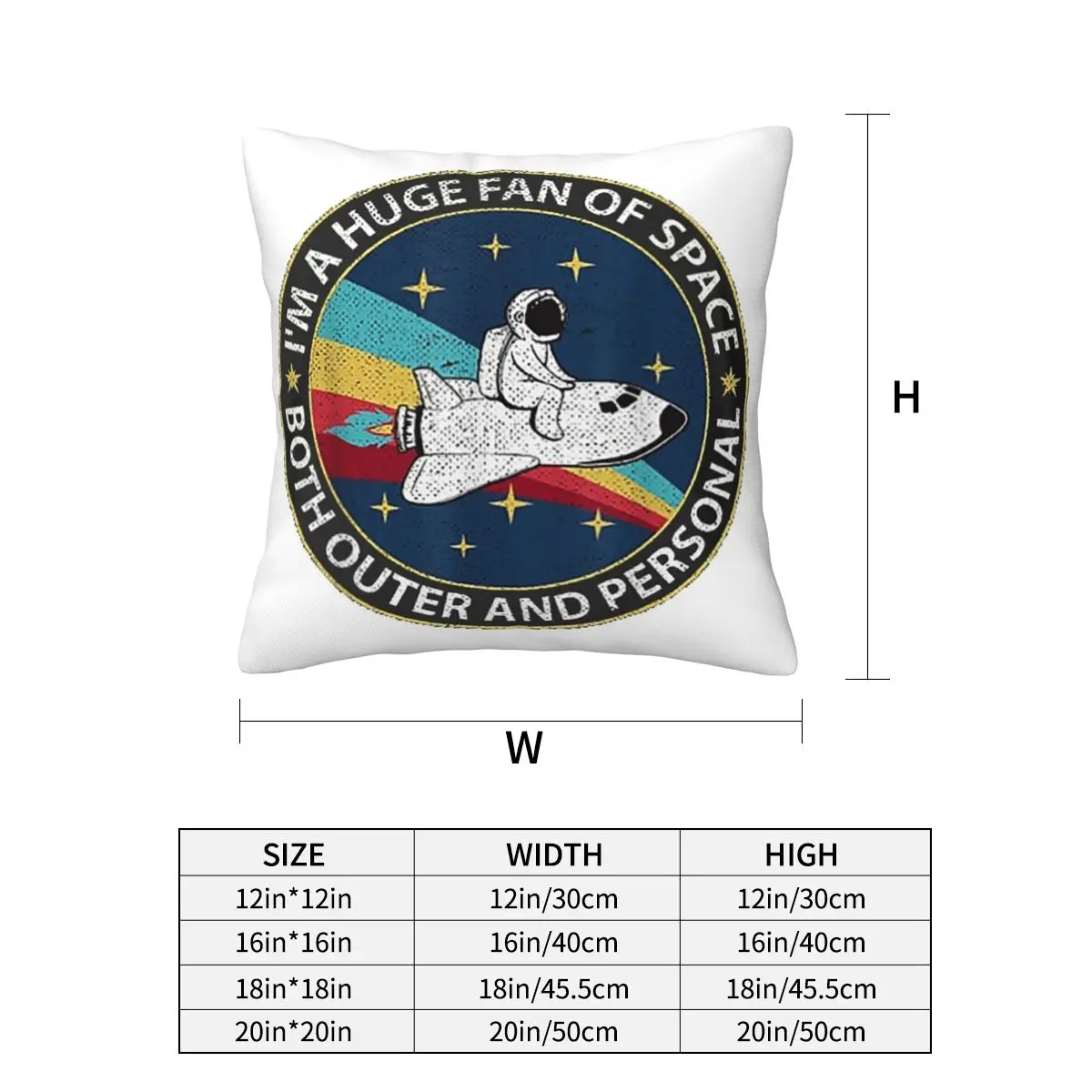 Huge Fan Of Space Both Outer And Personal Square Pillowcase Cushion Cover Pillow Case Throw Pillow Cover for Home Bedroom Car