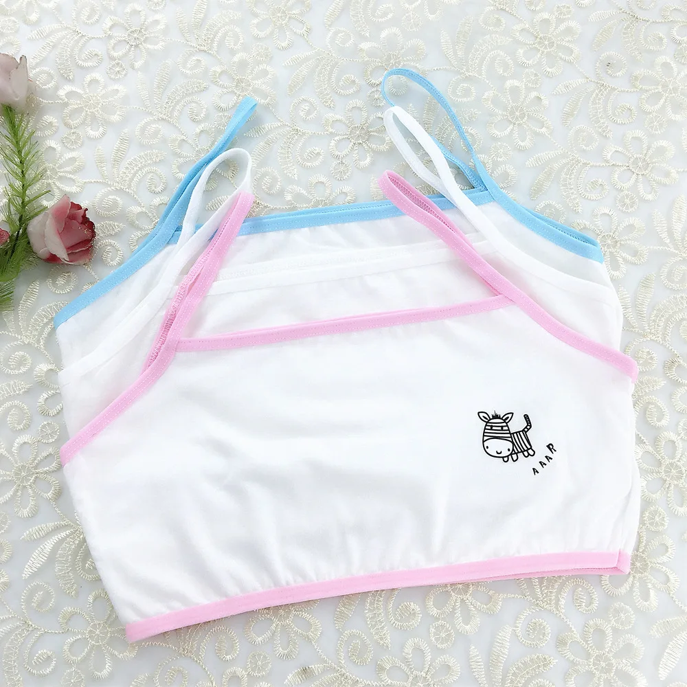 

New Girls Tube Top Cute Cartoon Print Girls Camisole Primary School Students Training Wrap Chest 6-14 Years Old Clothes