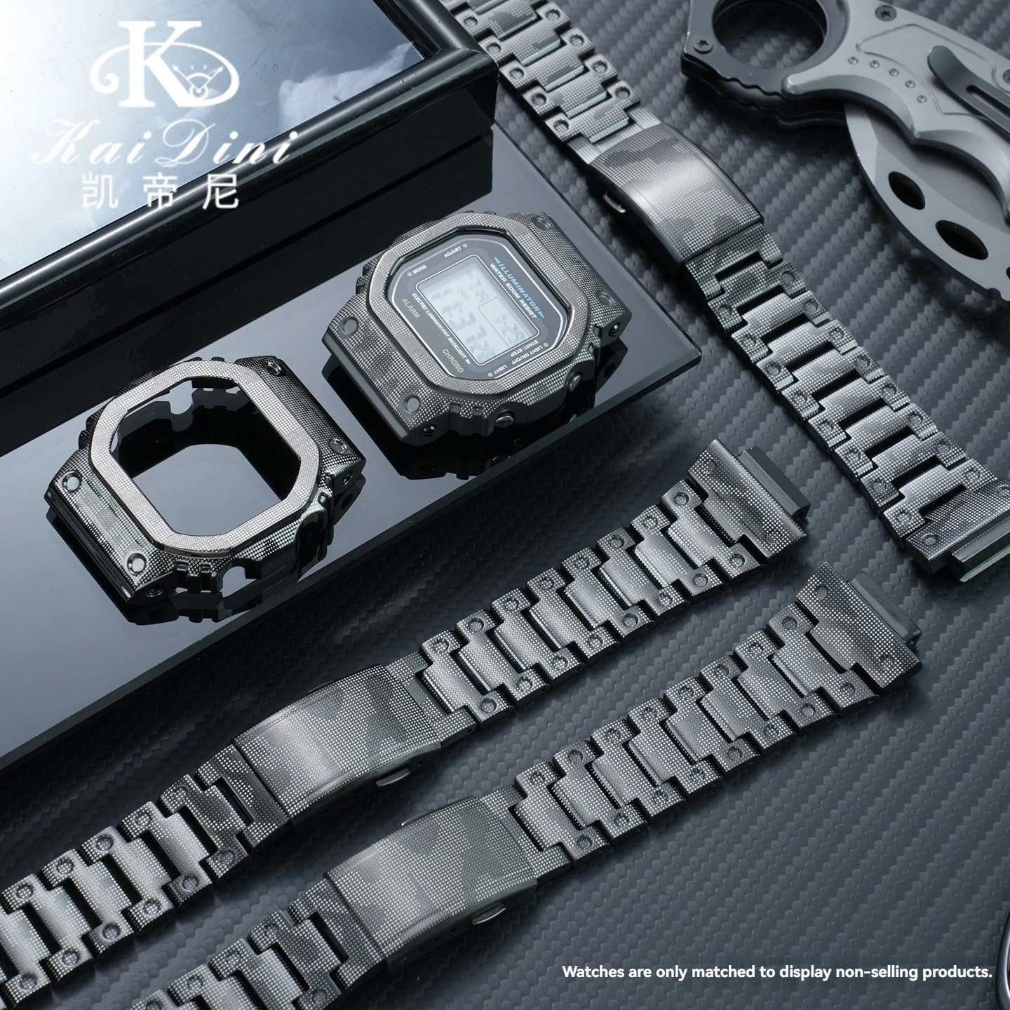 

Stainless Steel Camouflage Watchband + Case for Casio DW-5600 GW-M5610 Band Bezel Titanium Watchband GW-B5600 Replacement Straps