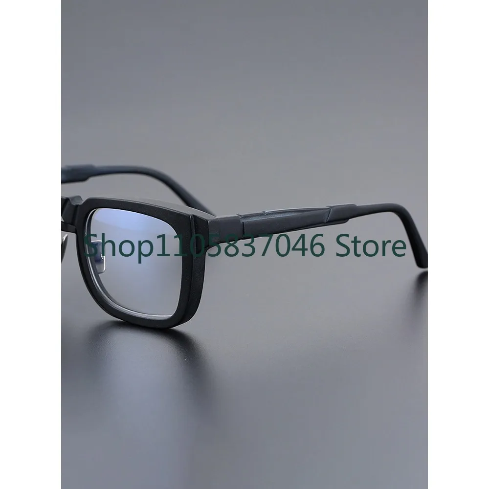 Small and square personality large face panel, men's and women's trendy black frame, full frame, bare faced, myopia resistant,