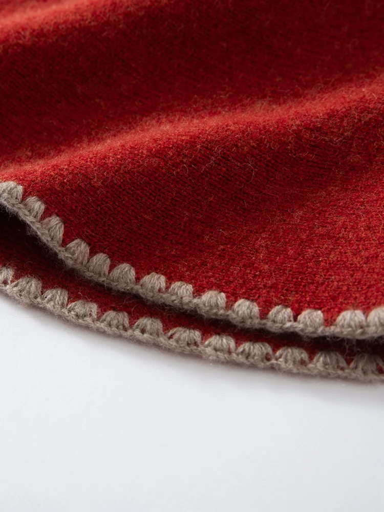 女性 100% カシミヤバケットハット手かぎ針編みつば秋冬カジュアルスタイルソフト暖かいカシミヤニット帽子高級高品質