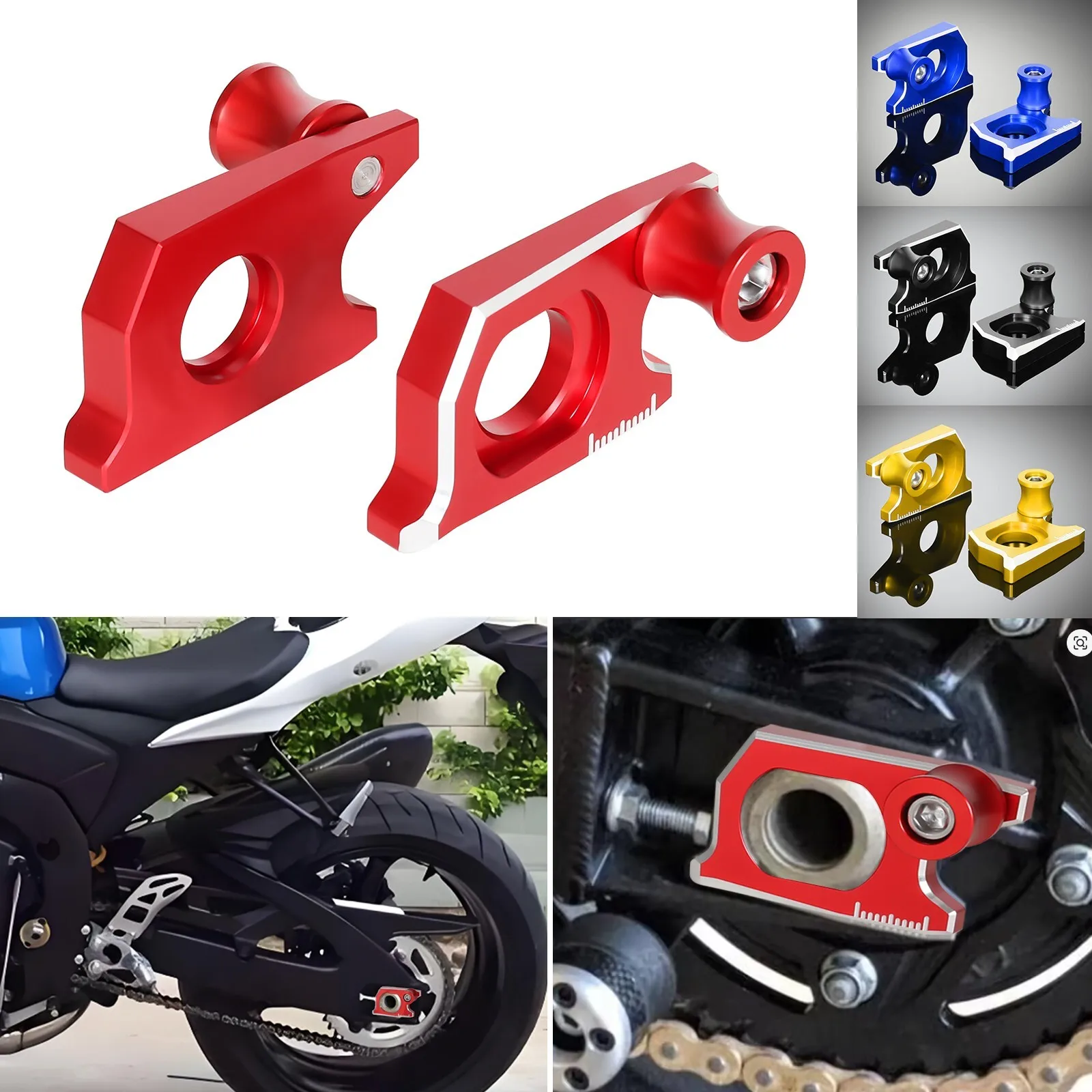 

Rear Axle Block Sliders Chain Adjuster Tensioner For SUZUKI GSXS1000/F GSF1250S