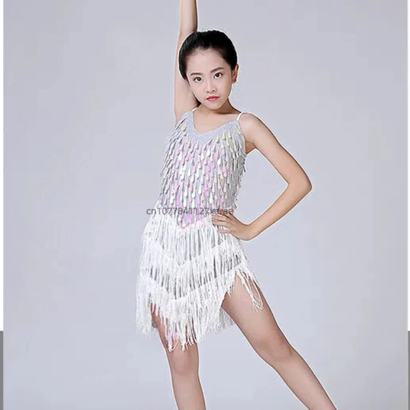 Top corto da ballo latino per ragazze, canottiera, pantaloni a gamba dritta, set di spettacoli di danza di strada per bambini hip-hop in abiti alla moda