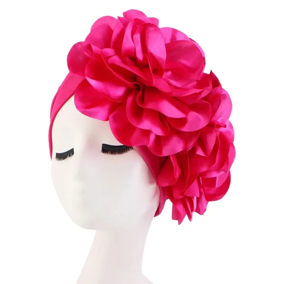 

New Inner Cap National Turban Hat Trendy Bonnet Big Flower Hat Turban African Style Hat Women