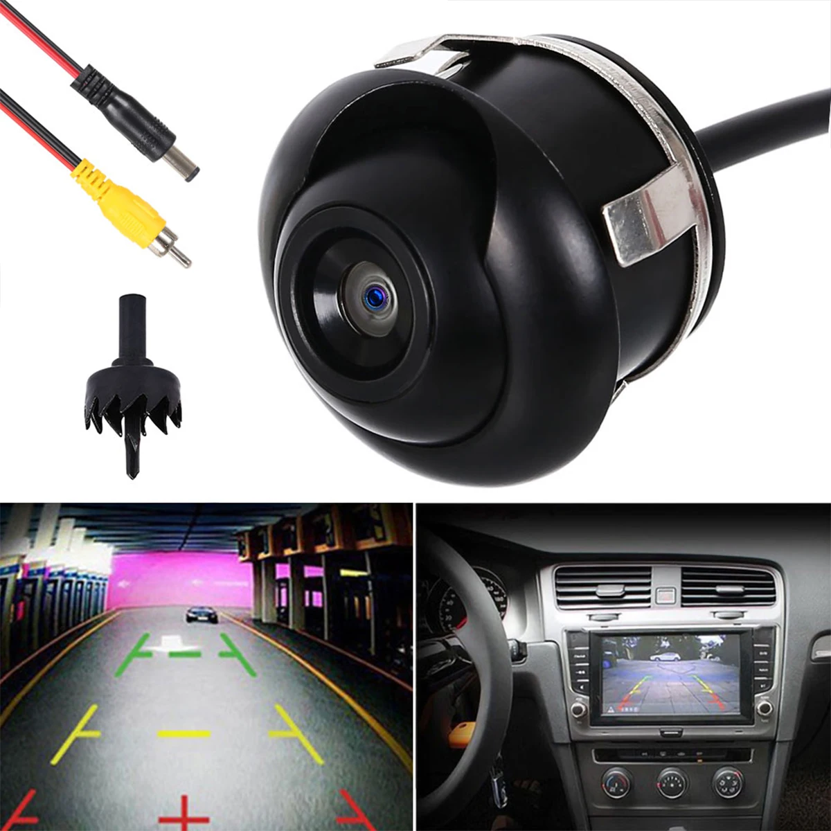 5PCS/1PCS Wide Angle Car Reverse Camera Waterproof HD Night Vision Rear View Back Camera Viewside Camera Reverse Backup Camera