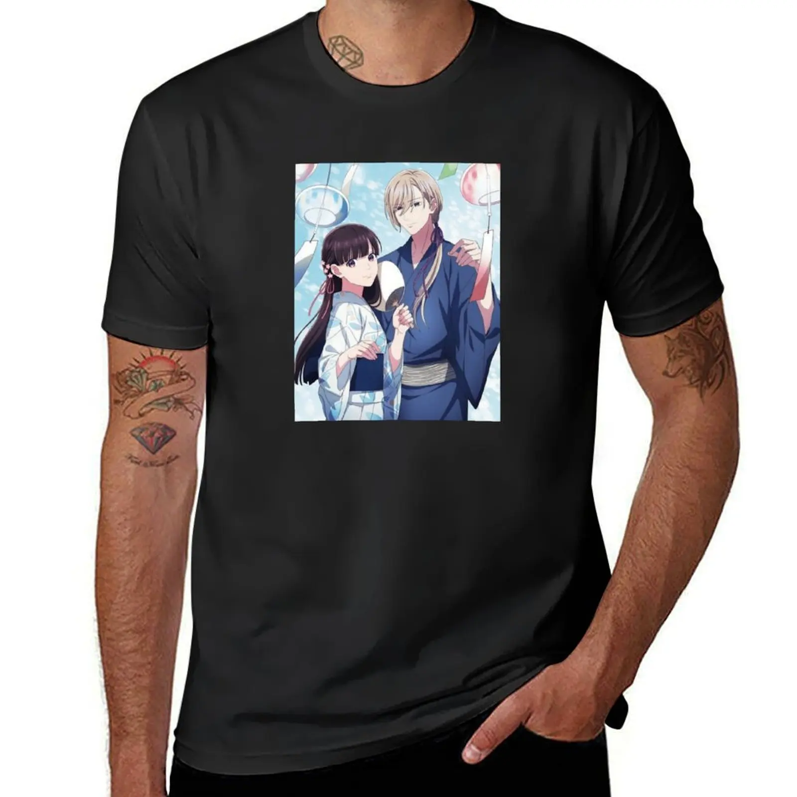 Meu casamento feliz Anime T-Shirt masculino, Roupa masculina, Branco, Hippie, Roupas