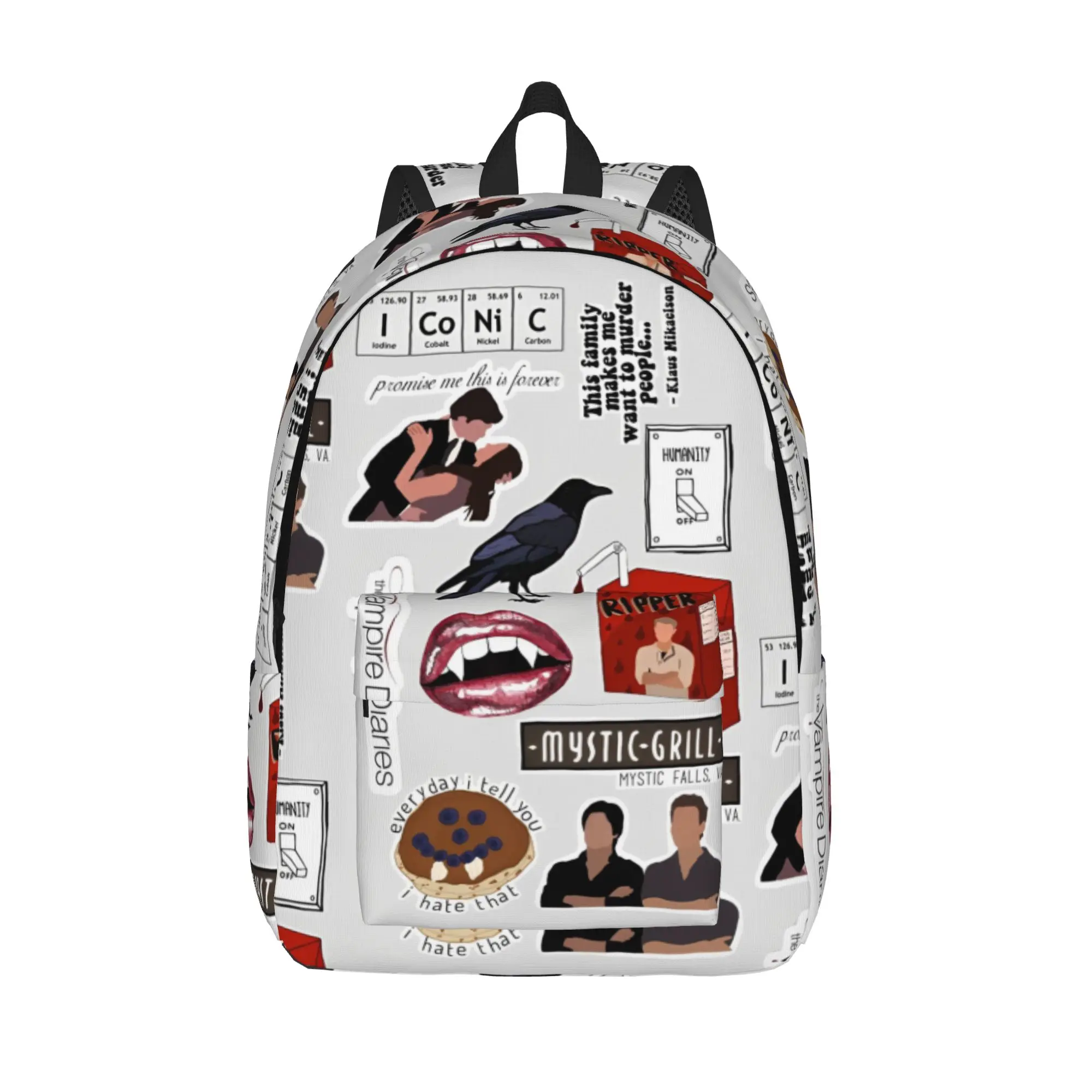 The Vampire Diaries Cartoon Backpack for Men Women Teenage Student Business Daypack TV Series College Shoulder Bag Sports