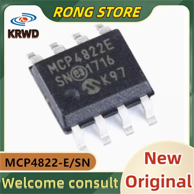 (5PCS) MCP4822E New and Original Chip IC MCP4822-E/SN  MCP4822 SOP-8