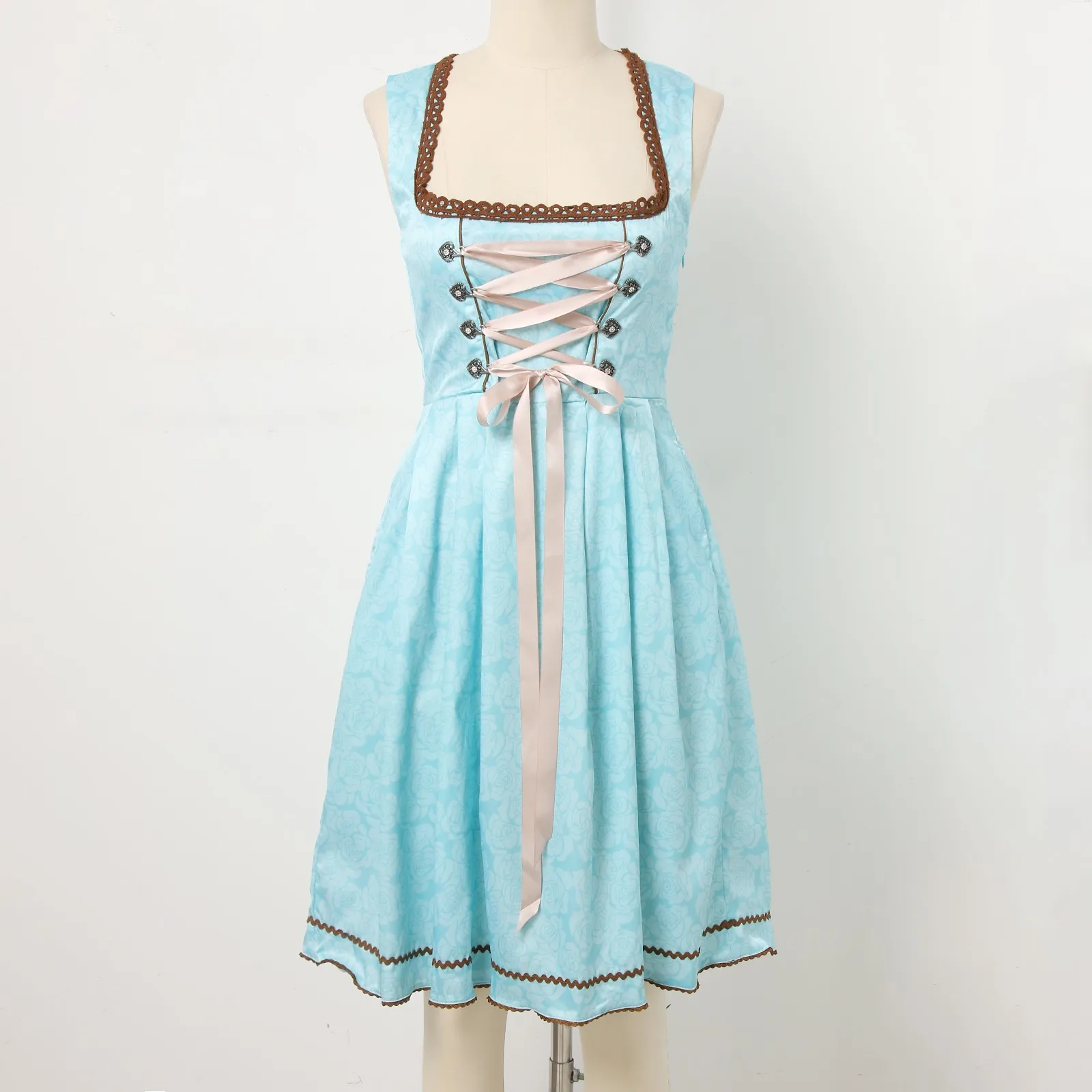 

Немецкая версия, женское винтажное элегантное платье с квадратным вырезом и бретельками, костюмы для косплея, платья горничной