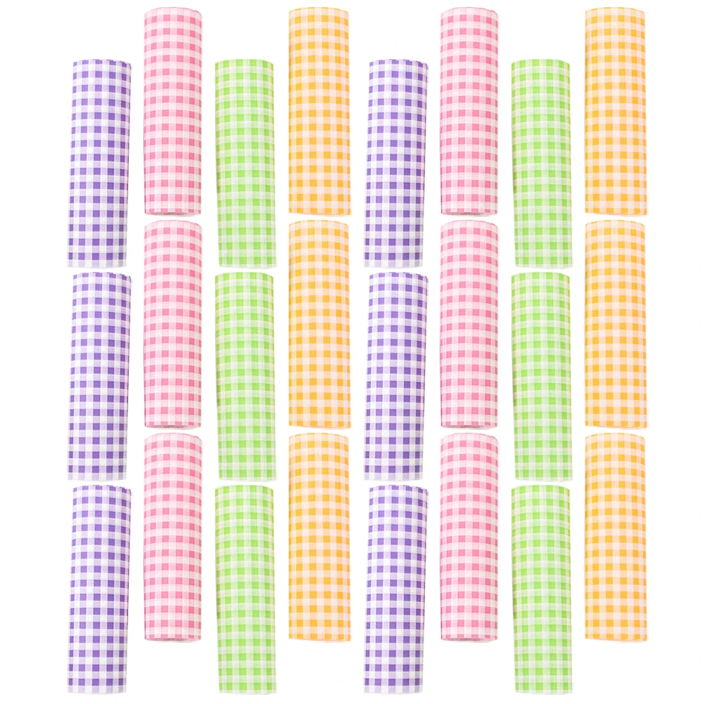 

400pcs Baking Paper Sheets 7 Inch Colored Checkered Waterproof Food Wrapping Sandwich Packing Tools Parchment