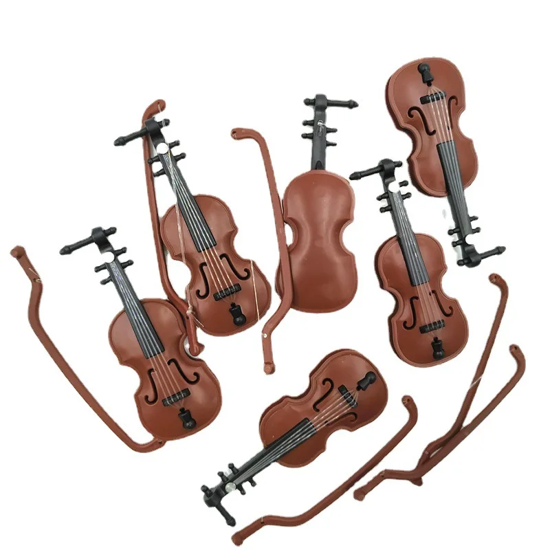 Santa Claus Wooden Violin Doll House Miniature Scene Shooting Props 3.2*8.5 Model Decorative Ornaments