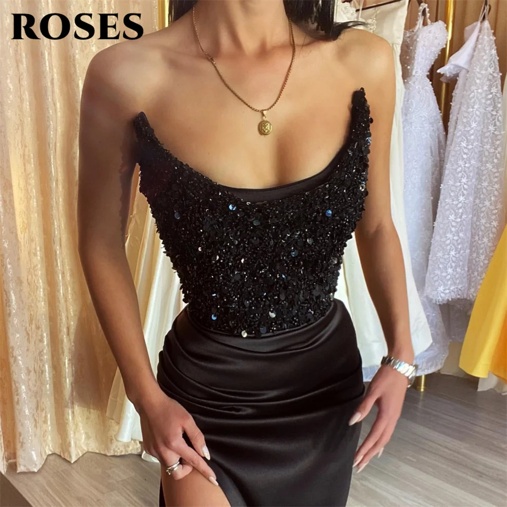 

ROSES Mermaid Sexy Charming Prom Dress Gown Sequin Glitter Formal Gown Trumpet Evening Gown vestidos de noche