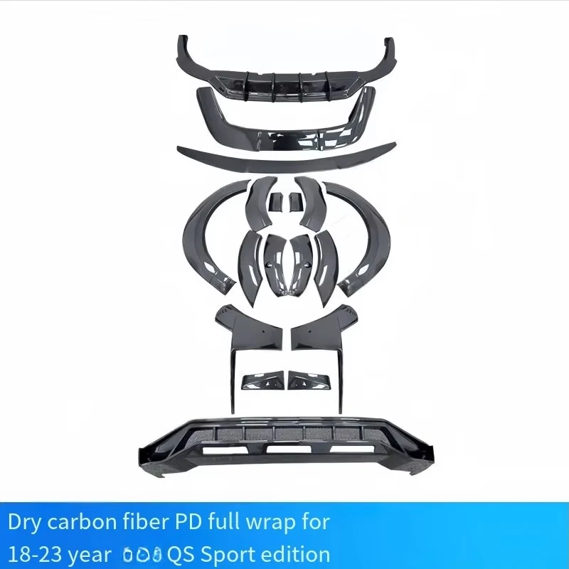 for 18-23  Q8 with PD-style Dry Carbon Wide-body Kit Including Bumpers Fender Wheel Arch Rear Wing Roof Wing