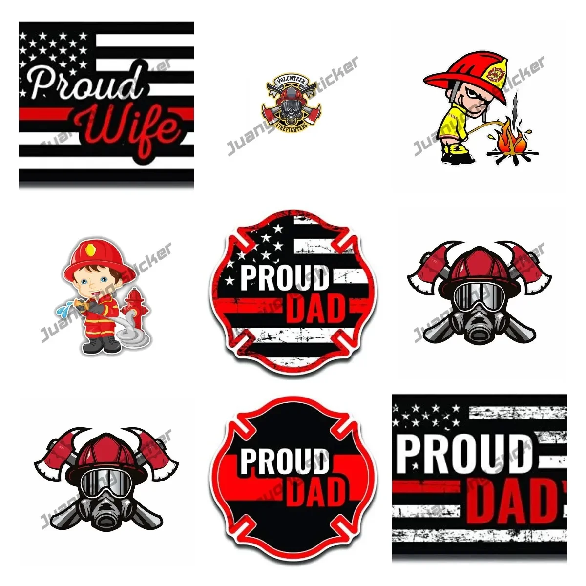 

Volunteer Firefighter Car Sticker Creative Decal Skateboard Luggage Motor Laptop Graffiti Stickers Accessories