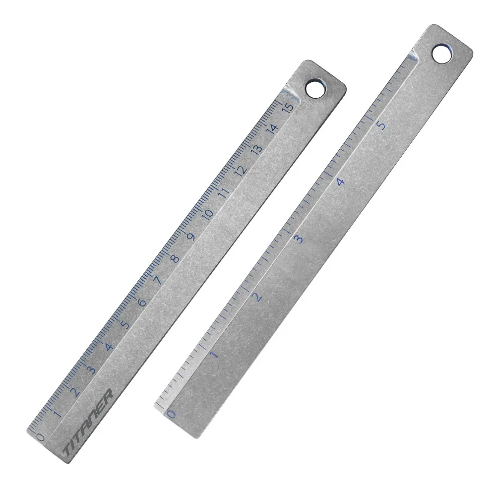 TITANER Titanium Silver Ruler Student Stationery Precision Ruler Metal Designer Tools