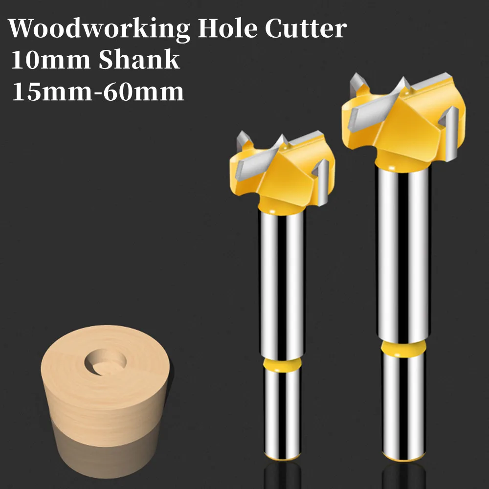 1pcs 15mm-100mm Wood Hole Cutter Woodworking Tools Hole Saw Cutter Hinge Boring Drill Bits Round Shank Tungsten Carbide Cutte