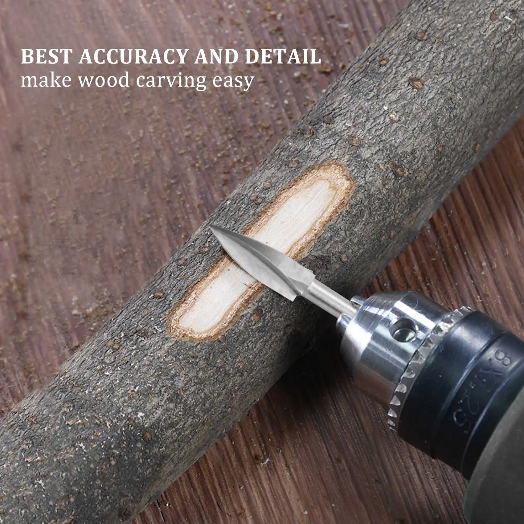 5PCS Wood Carving and Engraving Drill Accessories Bit Universal Fitment for Rotary Tools(5PCS)