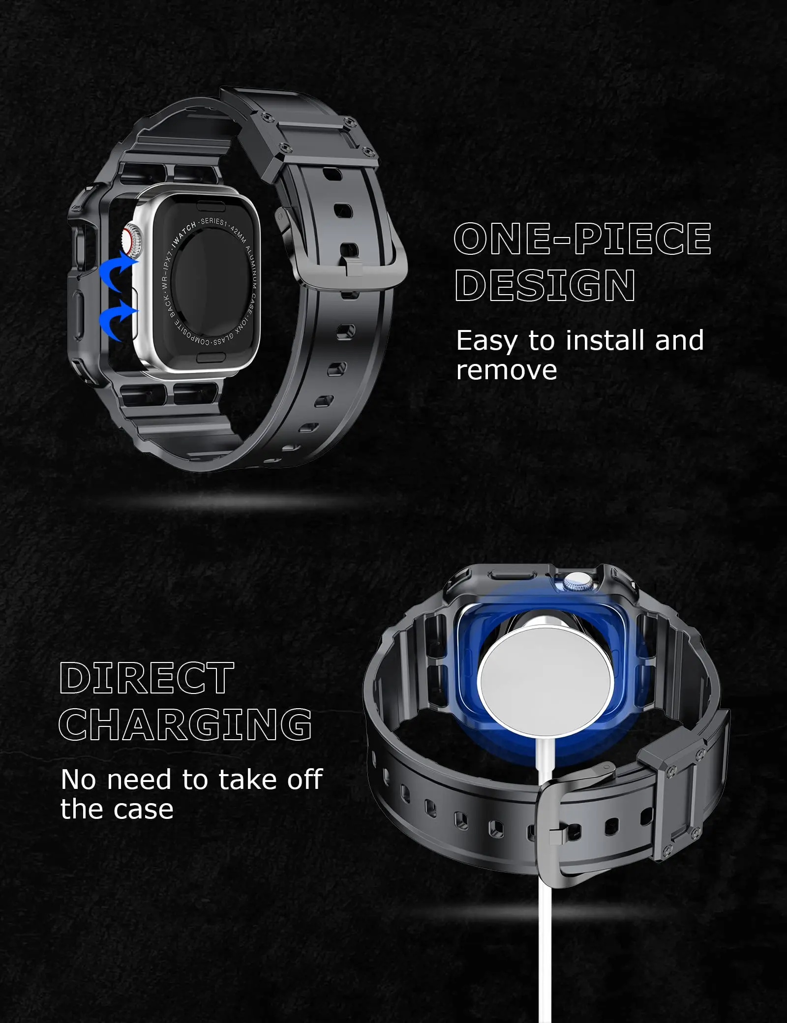 Чехол и ремешок для Apple Watch band 44 мм 40 мм 45 мм 41 мм 38 мм 42 мм, резиновый силиконовый Браслет для iWatch series 3 4 5 6 se 7