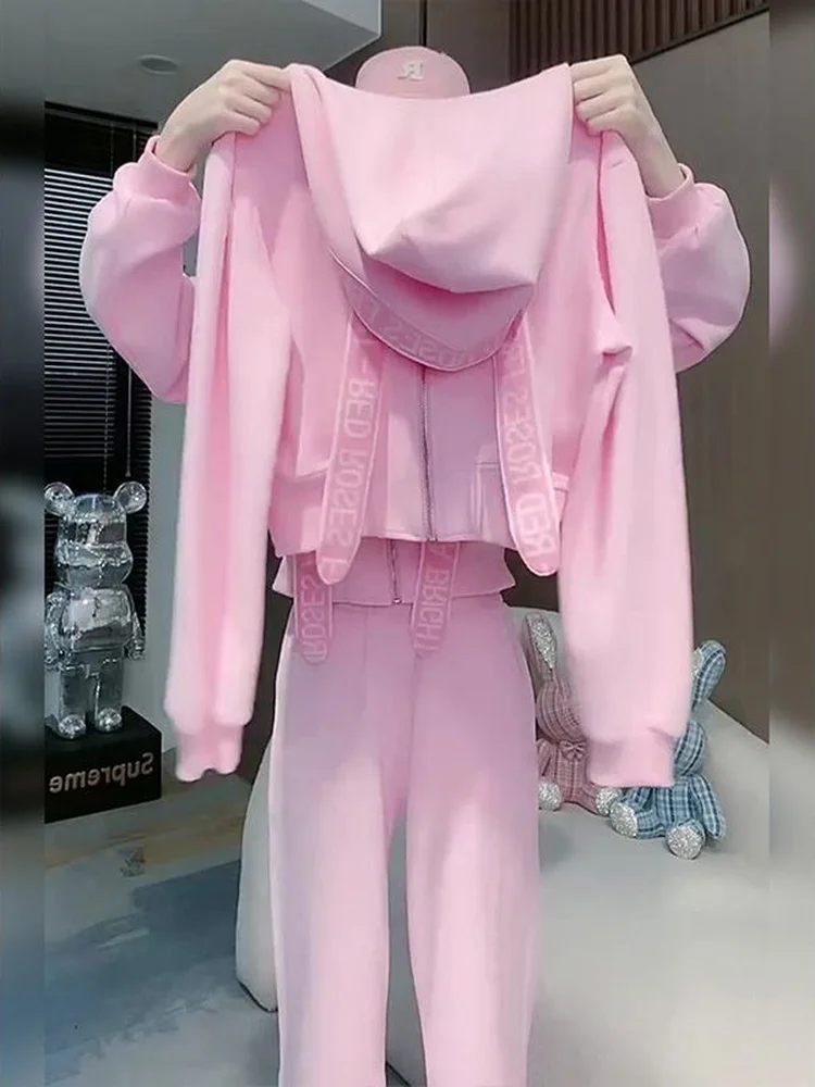 

plus Size Faionable Casual Top Bot Set Women's High Waist Loose Fit Autumn Winter New Sle Two Piece Set Comfortable Sw...