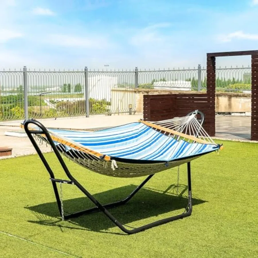 Moccha Steel Hammock Stand for 2 Person, Indoor Heavy Duty Hammock Stands with Adjustable Frame and 450 LBS Capacity, Portable