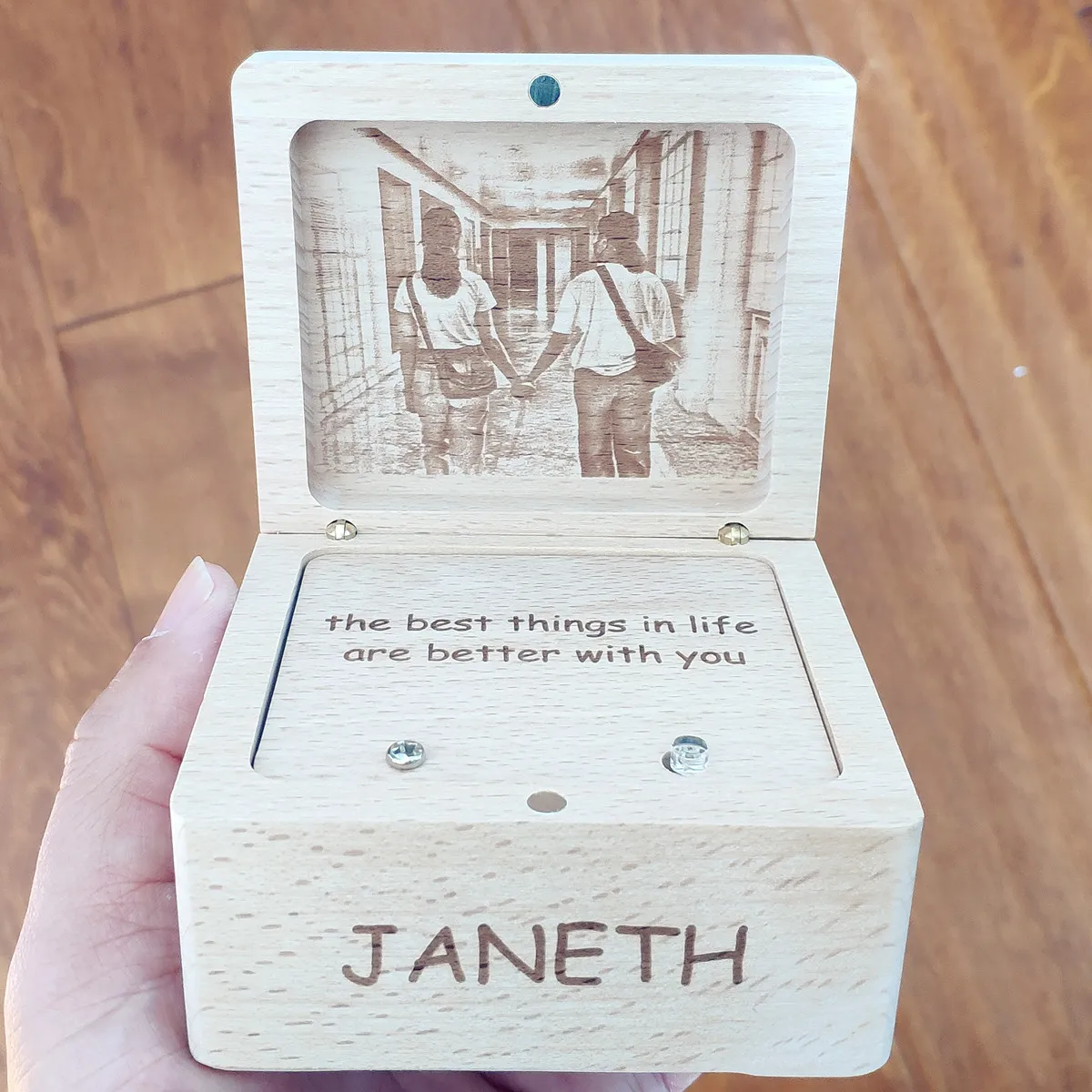 The Better Things in Life Music Box, Personalized Photo Engraved, Customized Song Play, Once Open Anniversary, Birthday Gifts