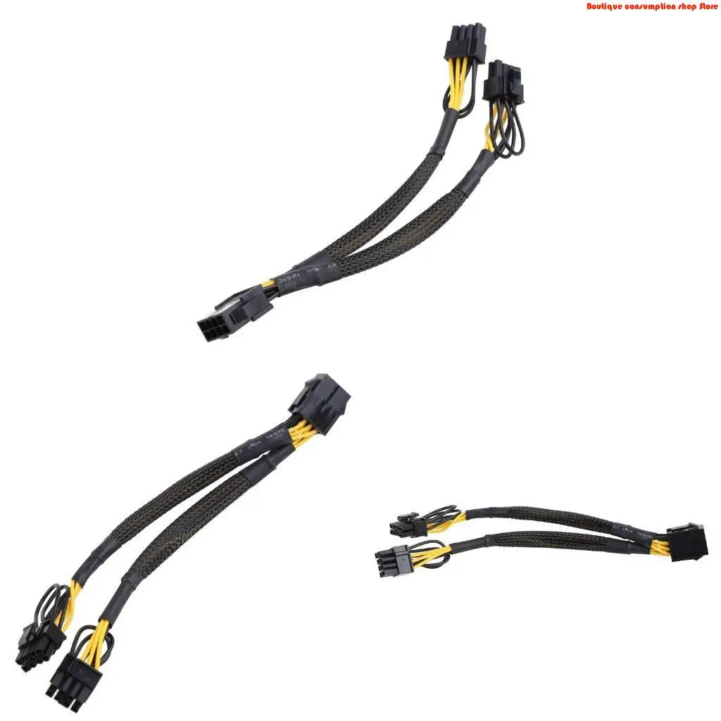 L9NA 8-Pin PCIe Splitter PCI for Express Power Supply 8Pin to Dual 6 Pin Extension Connector Y-Splitter with Nylon Sleeve 8.7