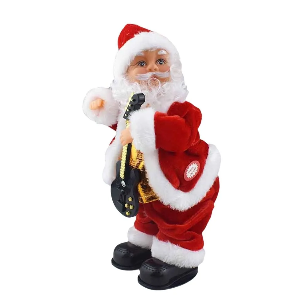 Funny Standing Santa Claus Decorations Electric with Music Santa Claus Twerking Figurine Doll Santa Claus Doll Gifts