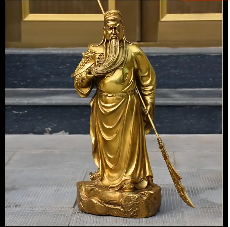 56 huge office home -efficacious Talisman House Money Drawing Martial god of wealth guan gong Guandi BRASS statue