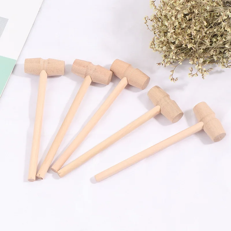 1/2/3/5/10Pcs Wooden Hammer Houten Hammer Mallet Hammer Carving Tool Lederen Craft Sieraden Maken Hammer Tool