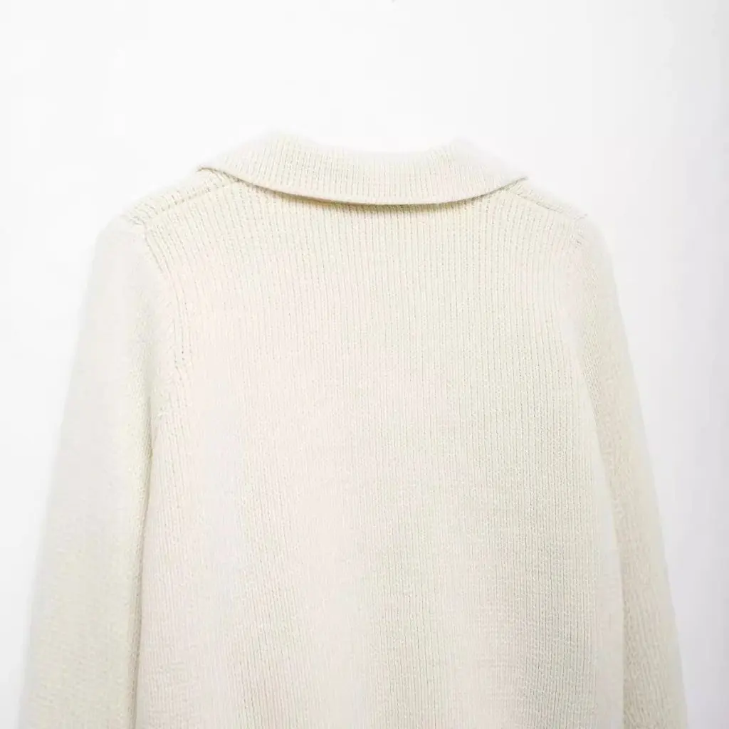 

Women's Knitted Cardigan Coat Double Row Buckle Lapel Flat Needle Autumn European American Style Wholesale 3991109