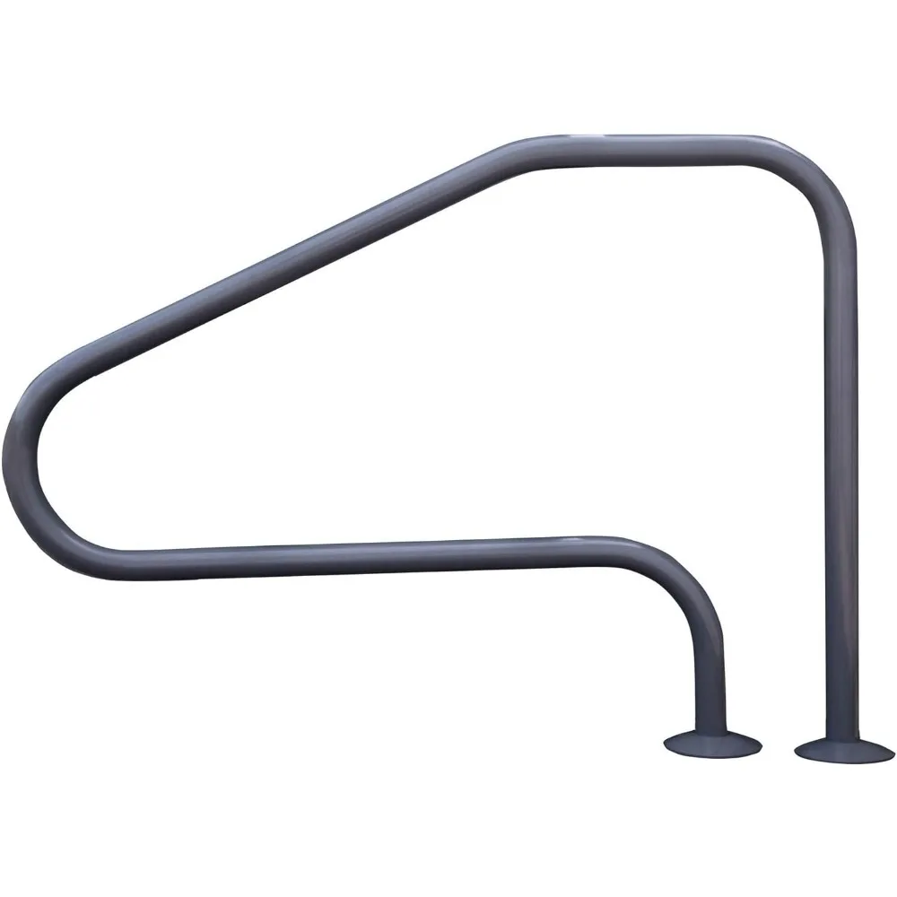 Saftron RTD-448-GG 4 Bend Swimming Pool Mounted Polymer Handrail, Graphite Gray
