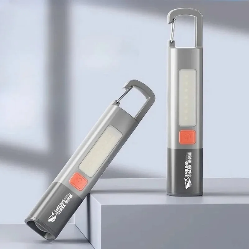 SMILING SHARK Zoomable Variable Focus Flashlight Portable Super Bright LED Torch USB Rechargeable Waterproof Light  SD-1023