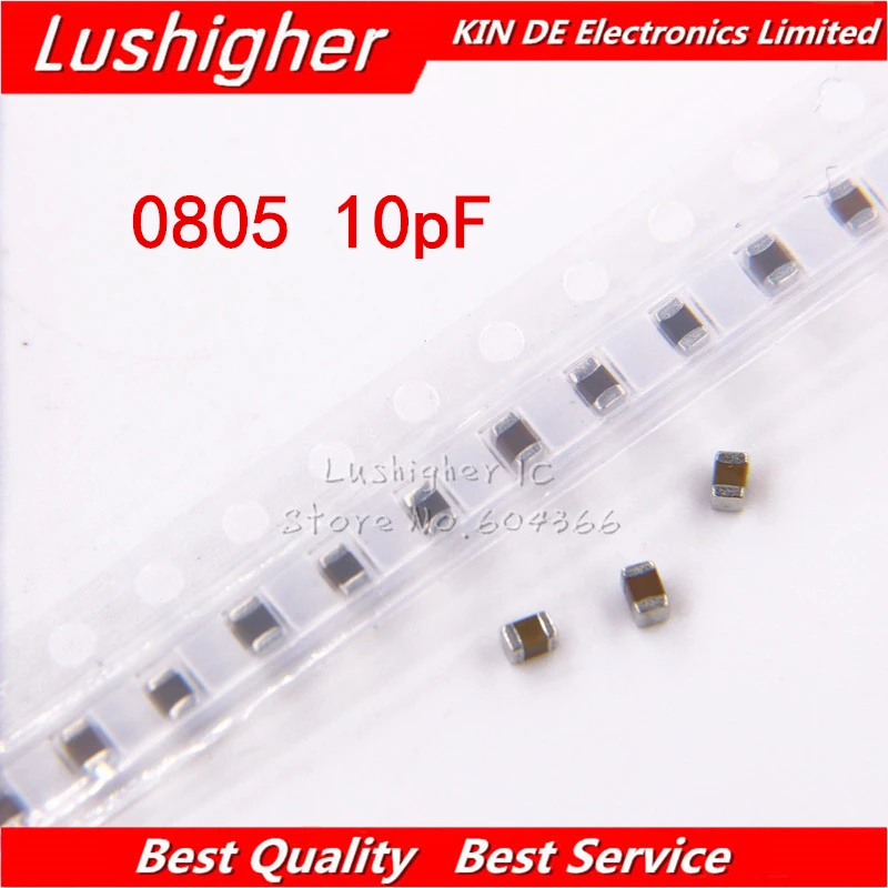 100pcs 0805 10pf 100V X7R 10% 10.0pf SMD Ceramic Capacitor MLCC