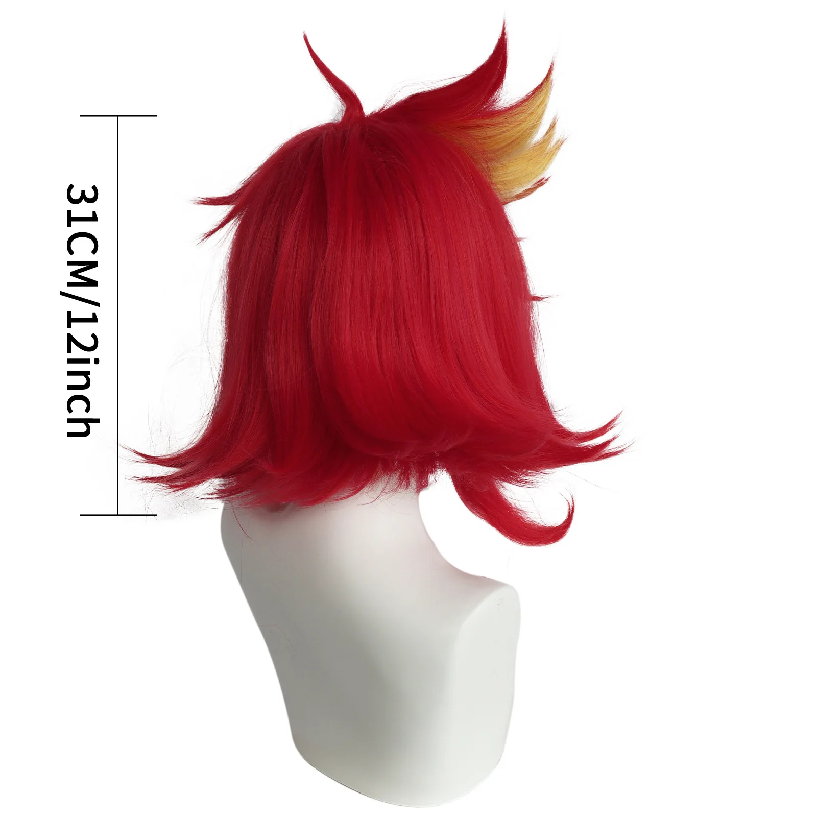 Niffty-curto vermelho encaracolado peruca de cabelo sintético para o Halloween, Anime Cosplay Perucas, Resistente ao calor, Role Play, Party Role Play, Vermelho