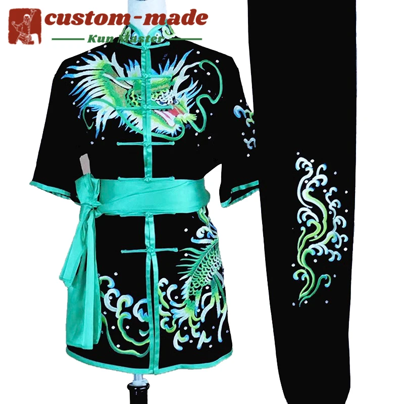 

Custom Tailored Kung Fu Long Fist and Tai Chi Martial Arts Uniform for Competition Embroidered Dragon Clothes