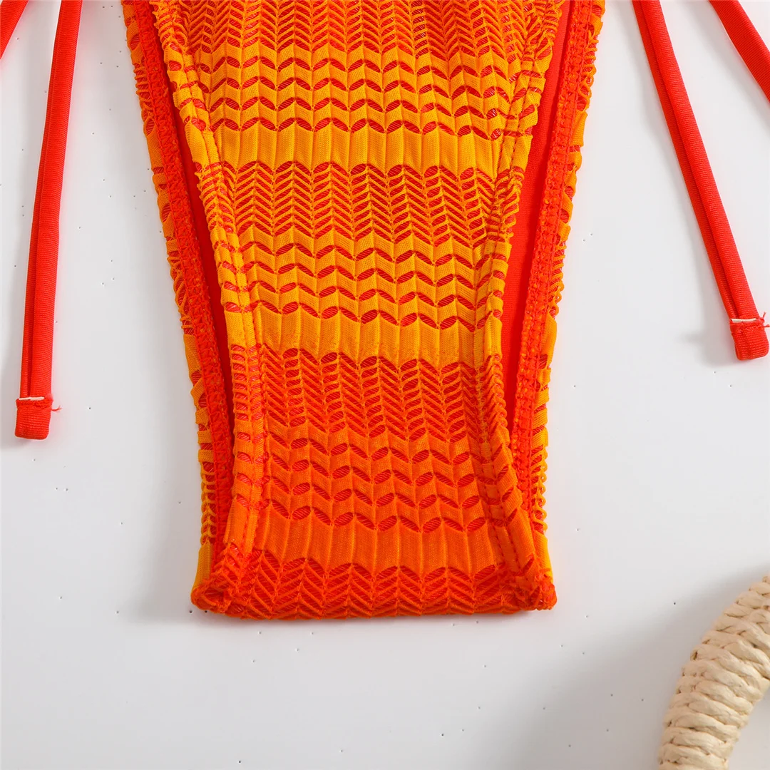 3-teiliger Bikini mit Rock, Neckholder und hohem Beinausschnitt, Damen-Badeanzug, dreiteiliges Bikini-Set, Damen-Bademode, Badeanzug, Schwimmanzug V6506 – Detail 24
