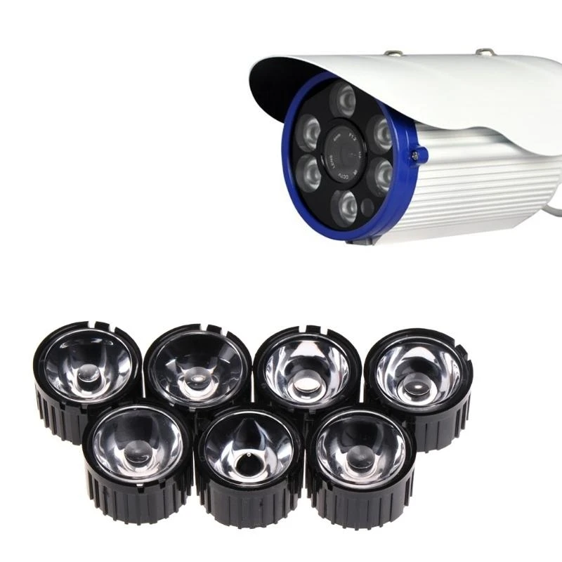   LED Lens With Black Holder For 1W 3W 5W High Power LED Lamp Light 7 Styles