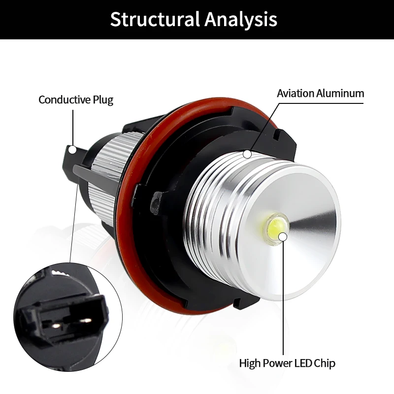 2 قطعة E39 10 واط LED عيون الملاك المصابيح الأمامية لسيارات BMW 1/5/6/7 سلسلة E87 E39 M5 E60 M5 E61 بجولة E63 E64 E65 E66 E83 X3 E53 X5 #3