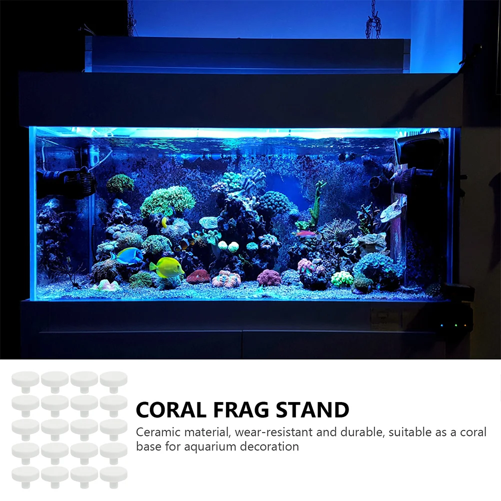 Fish Tank Coral Base T Shaped Aquarium Coral Support Ceramic Stand Plug Reproduction Base Coral Frag Rack